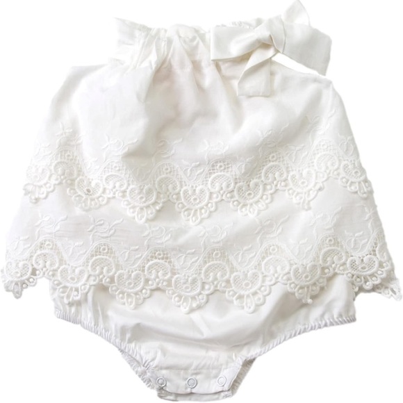 White Lace Romper - Picture 1 of 5